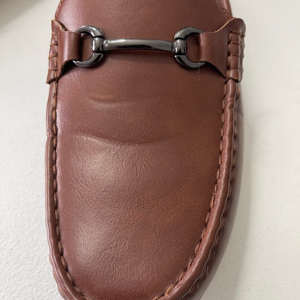 Steve Madden Men's Brown Loafers size 7 cognac brown vegan‎ horsebit work preppy - Picture 5 of 7